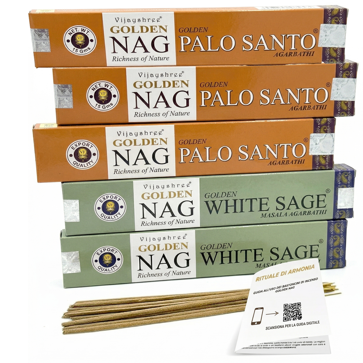 SET GOLDEN NAG (Set Salvia bianca & Palo Santo)
