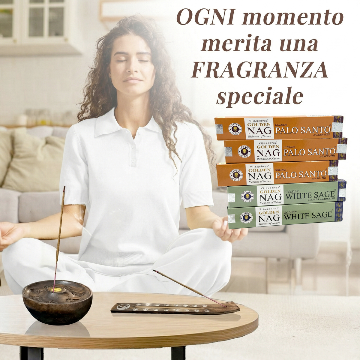 SET GOLDEN NAG (Set Salvia bianca & Palo Santo)