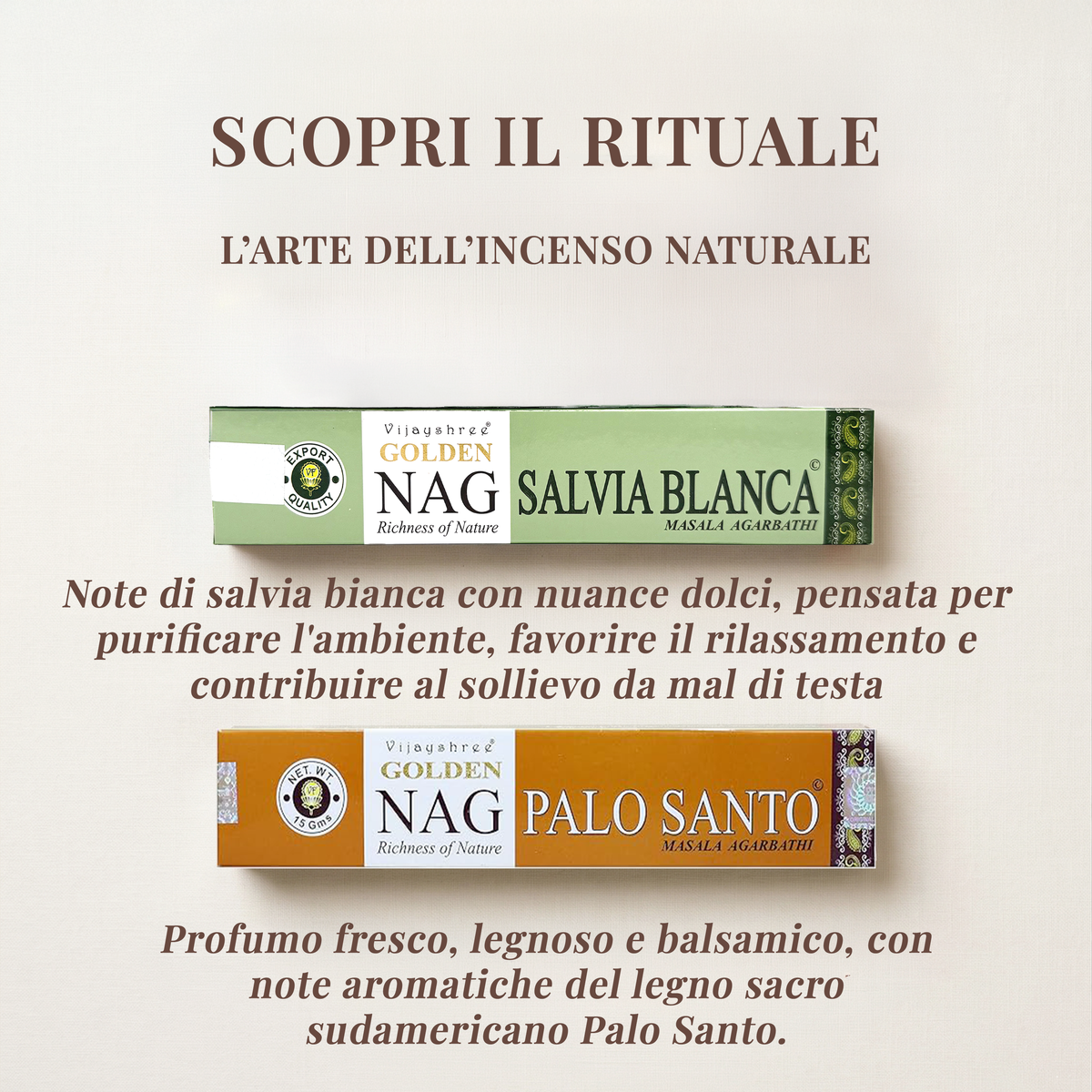 SET GOLDEN NAG (Set Salvia bianca & Palo Santo)