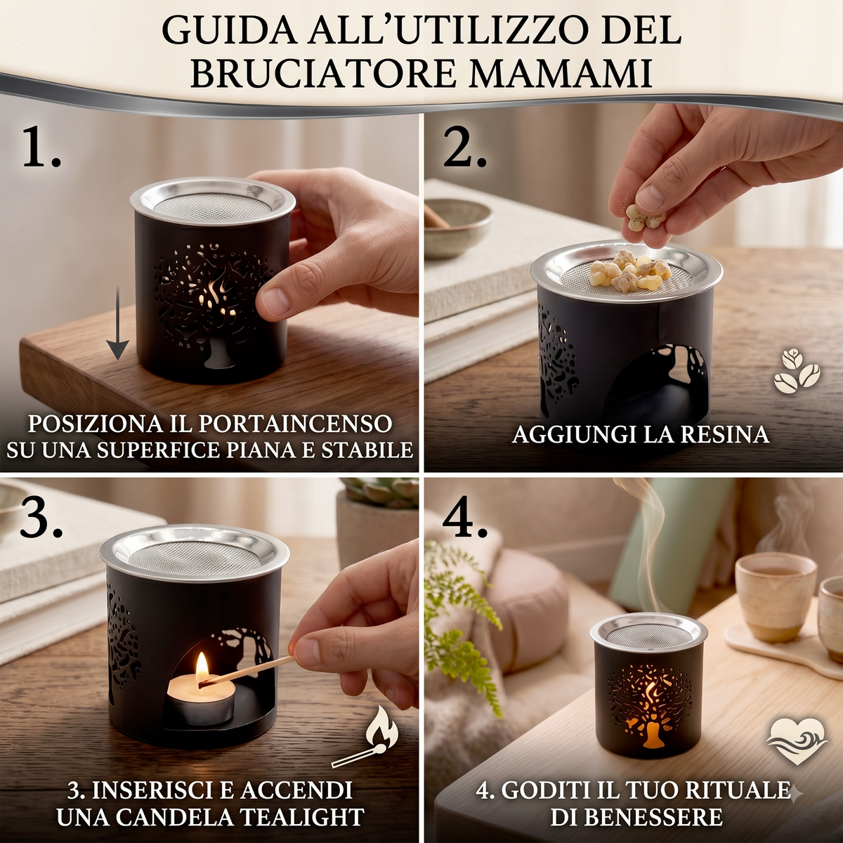 Bruciaincenso Albero della Vita — Ferro Nero