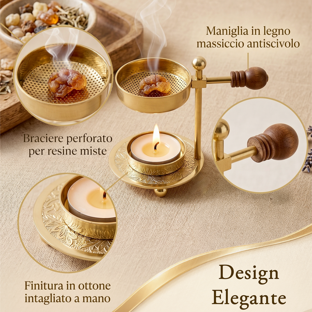 Bruciaincenso in Ottone Regolabile