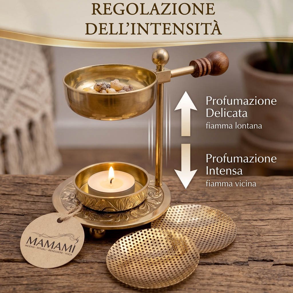 Bruciaincenso in Ottone Regolabile