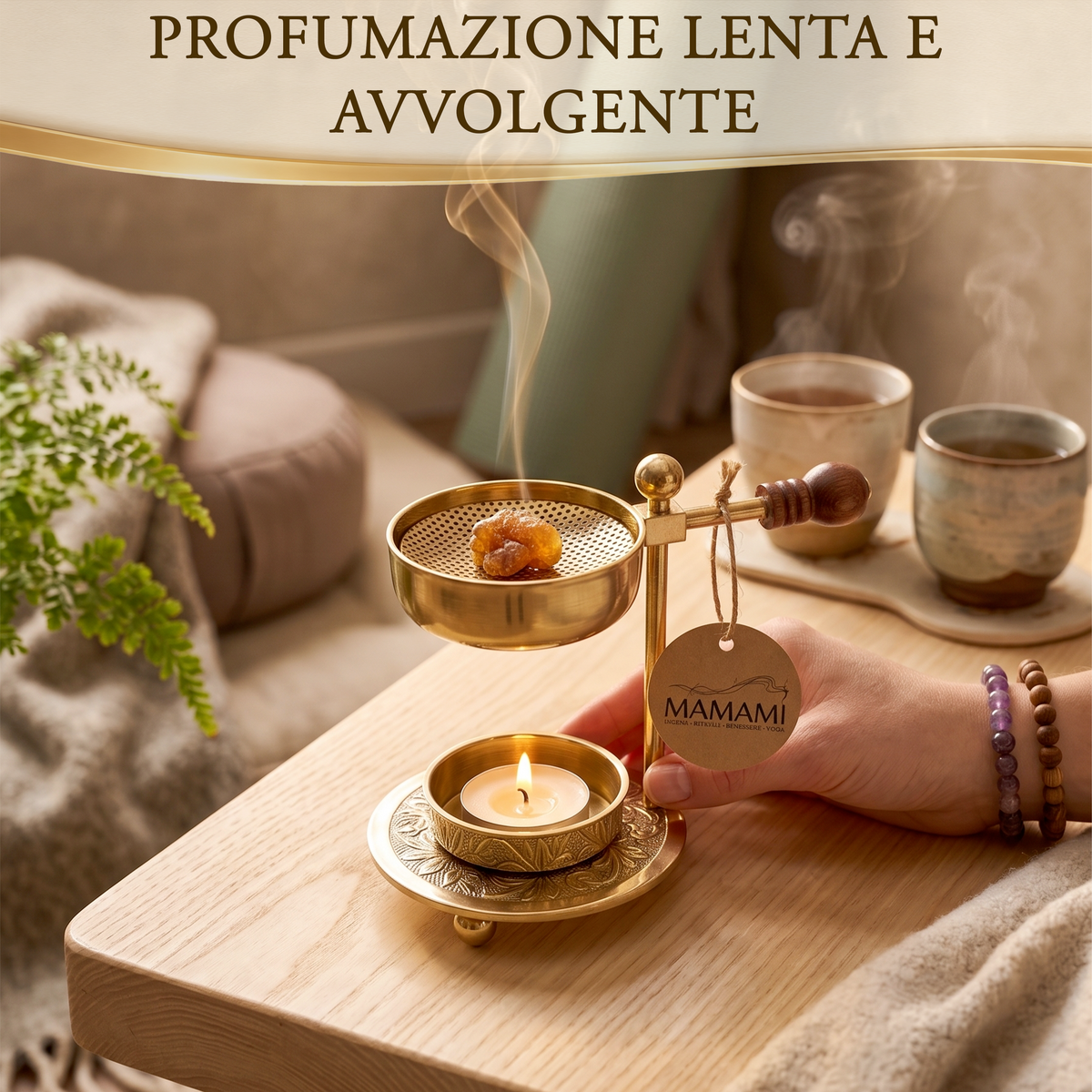 Bruciaincenso in Ottone Regolabile