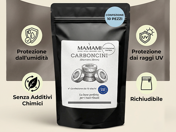Carboncini per Incenso 33 mm — 10 pezzi con pinza
