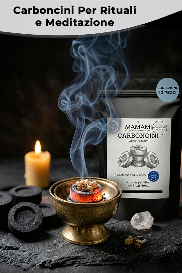 Carboncini per Incenso 33 mm — 10 pezzi con pinza