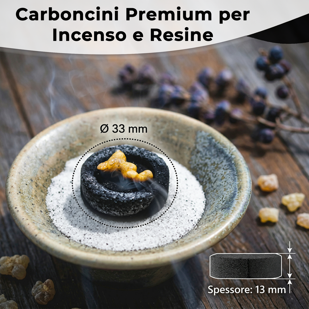 Carboncini per Incenso 33 mm