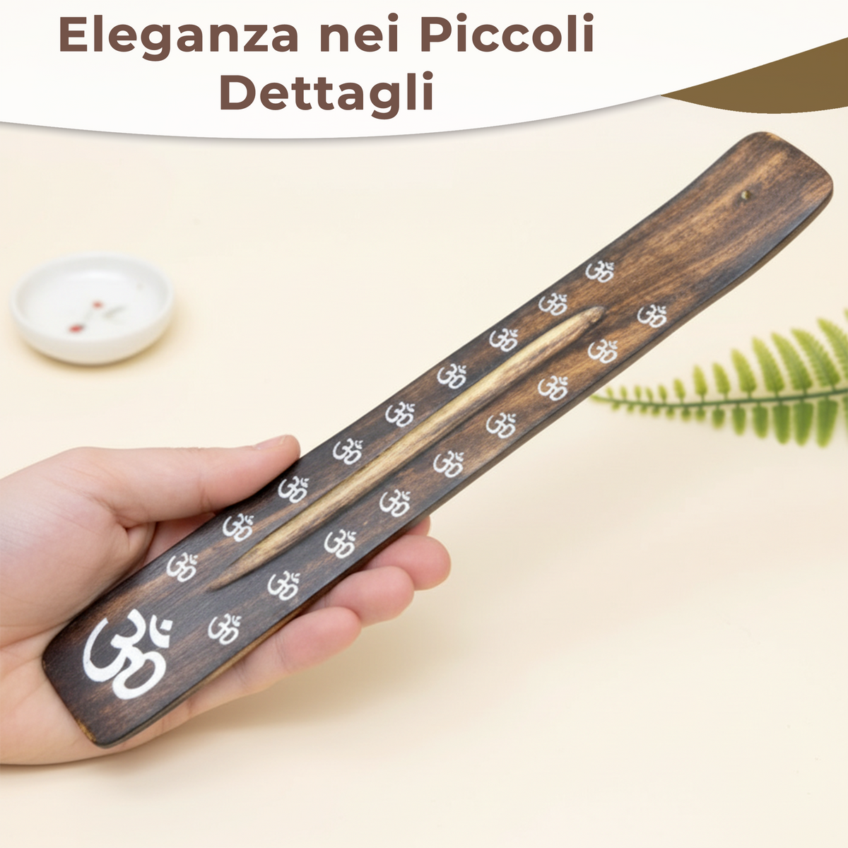 Set 2 Portaincenso in Legno di Mango Intagliato